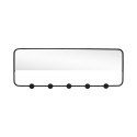 miroir mural portemanteau 5 pateres metal noir hubsch 940620