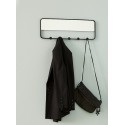 miroir mural portemanteau 5 pateres metal noir hubsch 940620