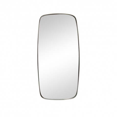 miroir mural rectangulaire cadre arrondi metal argent hubsch