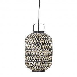 Suspension lanterne bambou tressé Bloomingville noir