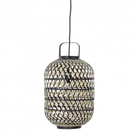 bloomingville suspension lanterne bambou tresse noir nature 82047006