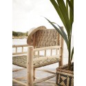 Chaise lounge bois naturel feuilles de palmier tressées Madam Stoltz