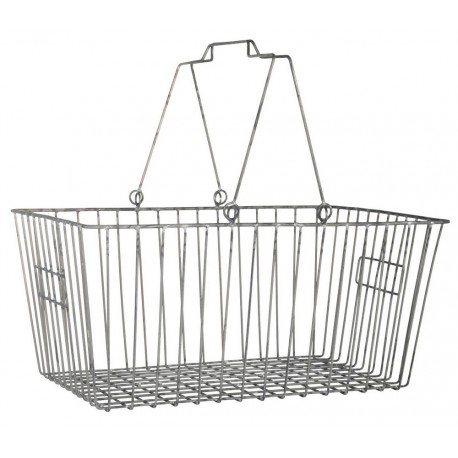 panier de course rangement vintage fil metallique gris ib laursen