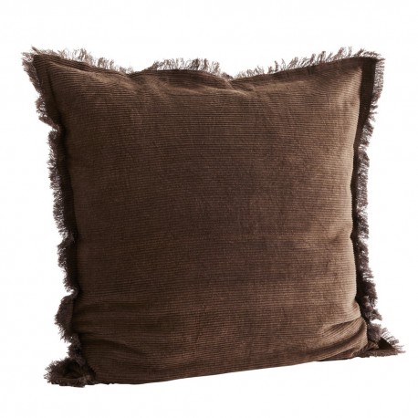 Housse de coussin velours côtelé Madam Stoltz marron