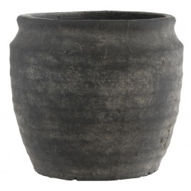 cache pot vintage vieilli beton noir ib laursen athens