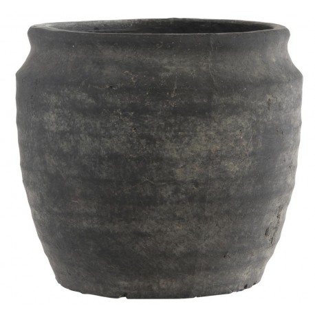 cache pot vintage vieilli beton noir ib laursen athens