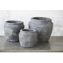 cache pot vintage vieilli beton noir ib laursen athens