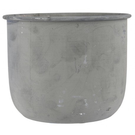 cache pot metal gris vintage ib laursen d 13 cm