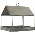 mangeoire pour oiseaux forme de maison metal gris vintage