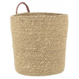 petit panier de rangement cylindrique en jonc de mer tresse ib laursen