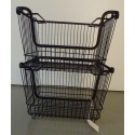 panier rangement empilable metal filaire industriel noir zeller