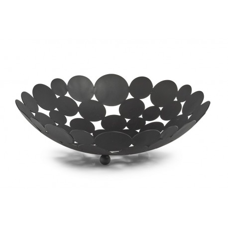 corbeille a fruits ronde metal noir ajoure zeller