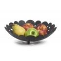 corbeille a fruits ronde metal noir ajoure zeller