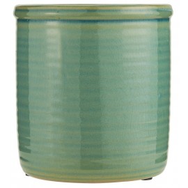 Pflanzgefäß aus grün glasierter Keramik von IB Laursen
