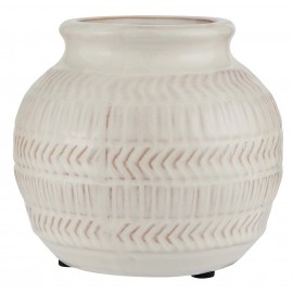 petit vase rond style campagne ceramique blanche texture ib laursen