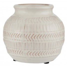 petit vase rond style campagne ceramique blanche texture ib laursen