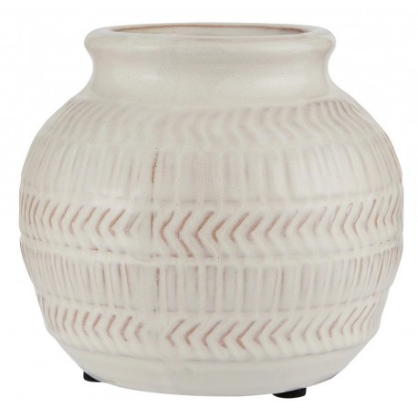 petit vase rond style campagne ceramique blanche texture ib laursen