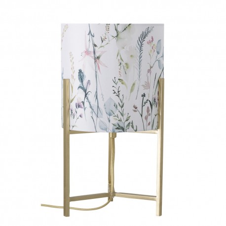 Lampe de table abat jour fleuri métal doré Bloomingville Gold