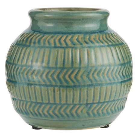petit vase boule ceramique style campagne vert ib laursen