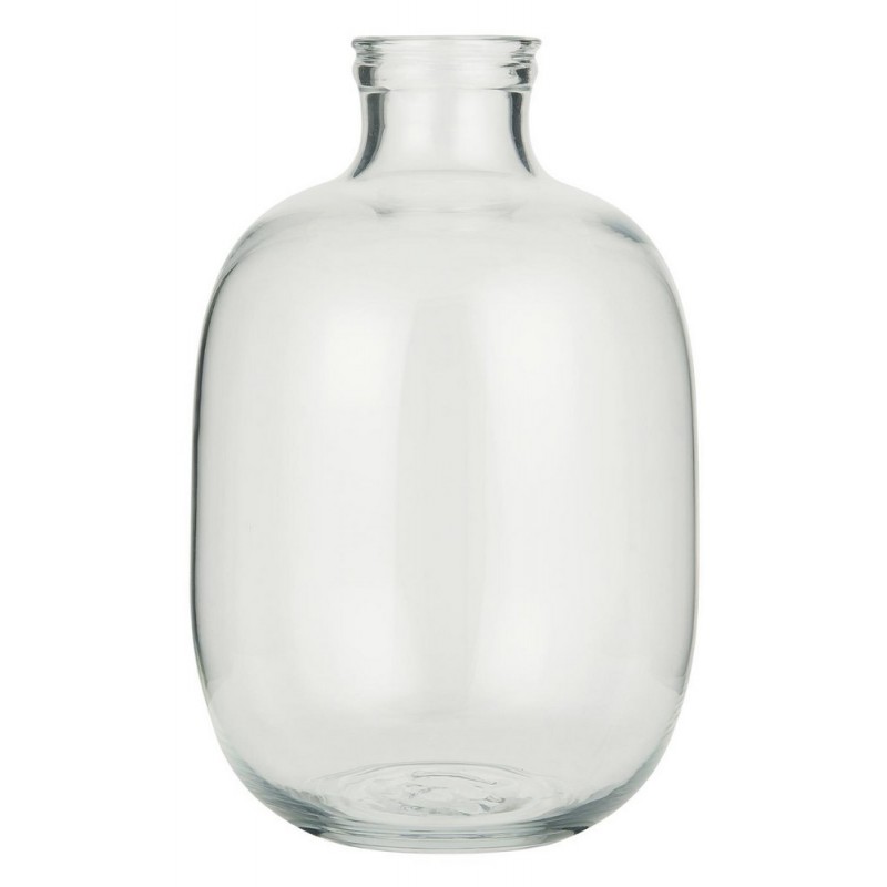 Vase bonbonne JEANNE en verre transparent et argent