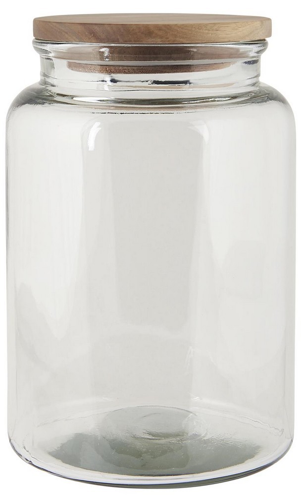 Bocal pot verre avec couvercle bois - 4200 ml