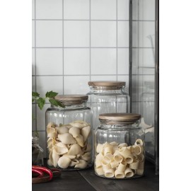 Grand bocal de conservation verre bois IB Laursen