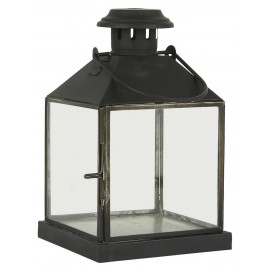 lanterne carree style campagne rustique metal noir verre