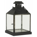 lanterne carree style campagne rustique metal noir verre