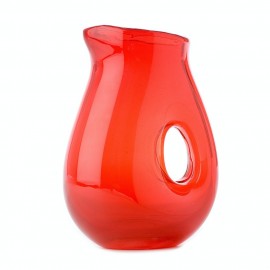 Carafe design verre Pols Potten Jug with hole rouge