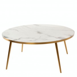 Table basse effet marbre Pols Potten blanc