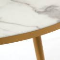 pols potten table basse ronde effet marbre blanc pieds laiton d 80 cm