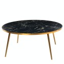 Table basse ronde effet marbre pieds laiton Pols Potten noir