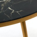 Table basse ronde effet marbre pieds laiton Pols Potten noir