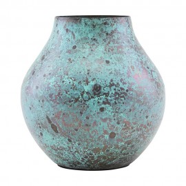 house doctor kojo petit vase metal patine turquoise