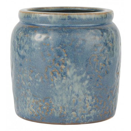 Petit cache-pot ancien céramique patine bleu IB Laursen 11 cm