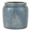 cache pot style ancien ceramique patine bleu ib laursen d 11 cm