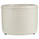 Petit cache-pot blanc céramique émaillée rainuré IB Laursen