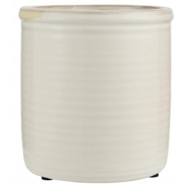 Cache-pot émaillé céramique rainuré IB Laursen blanc