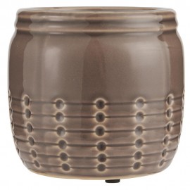 petit cache pot ceramique craquelee emaillee gris taupe ib laursen