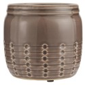 petit cache pot ceramique craquelee emaillee gris taupe ib laursen