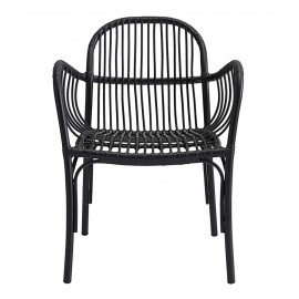 house doctor brea chaise de jardin noire aluminium imitation rotin