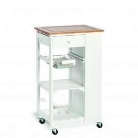 meuble rangement cuisine desserte bois blanc zeller
