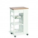 Meuble rangement cuisine desserte bois Zeller blanc