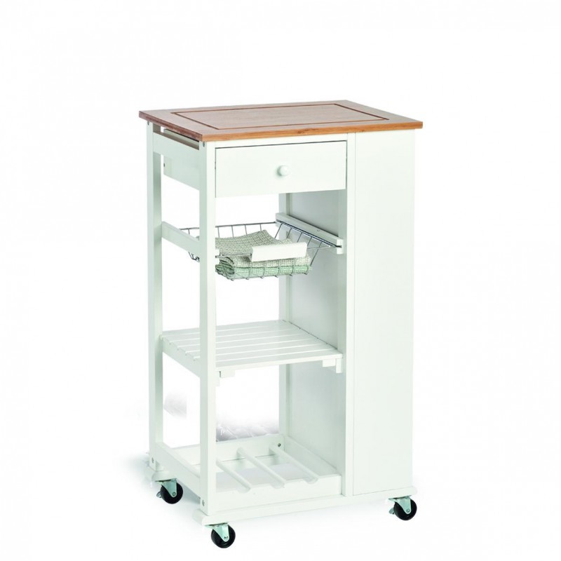 meuble rangement cuisine desserte bois blanc zeller