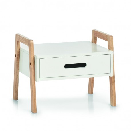 petit meuble etagere avec tiroir empilable bois blanc zeller - Kdesign
