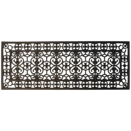 grand tapis de bain caoutchouc noir style retro filigrane ib laursen