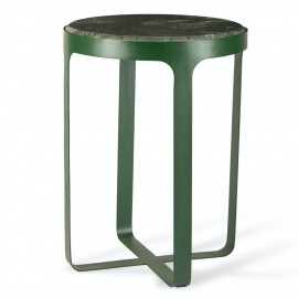 pols potten stoner table d appoint ronde marbre vert metal