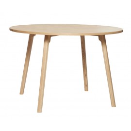 Table ronde salle à manger moderne bois clair scandinave Hübsch
