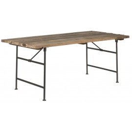 Rustikaler Tisch aus recyceltem Holz im Landhausstil und Metall IB Laursen Unique