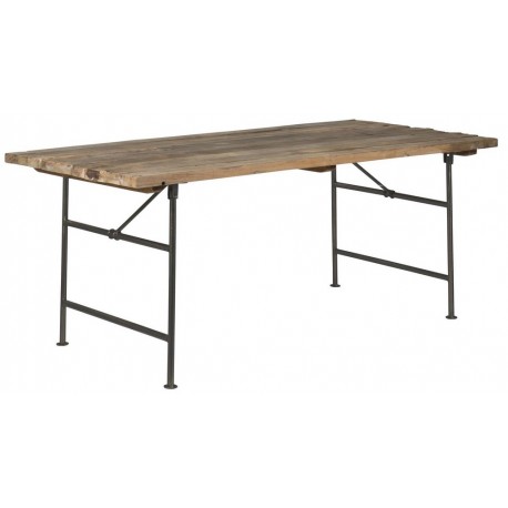table rustique bois recycle style campagne metal ib laursen 90 x 200 cm